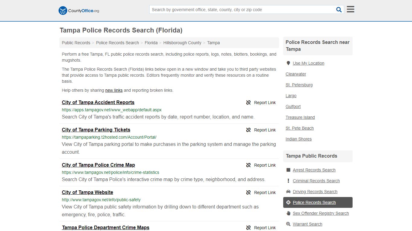 Police Records Search - Tampa, FL (Accidents & Arrest Records)