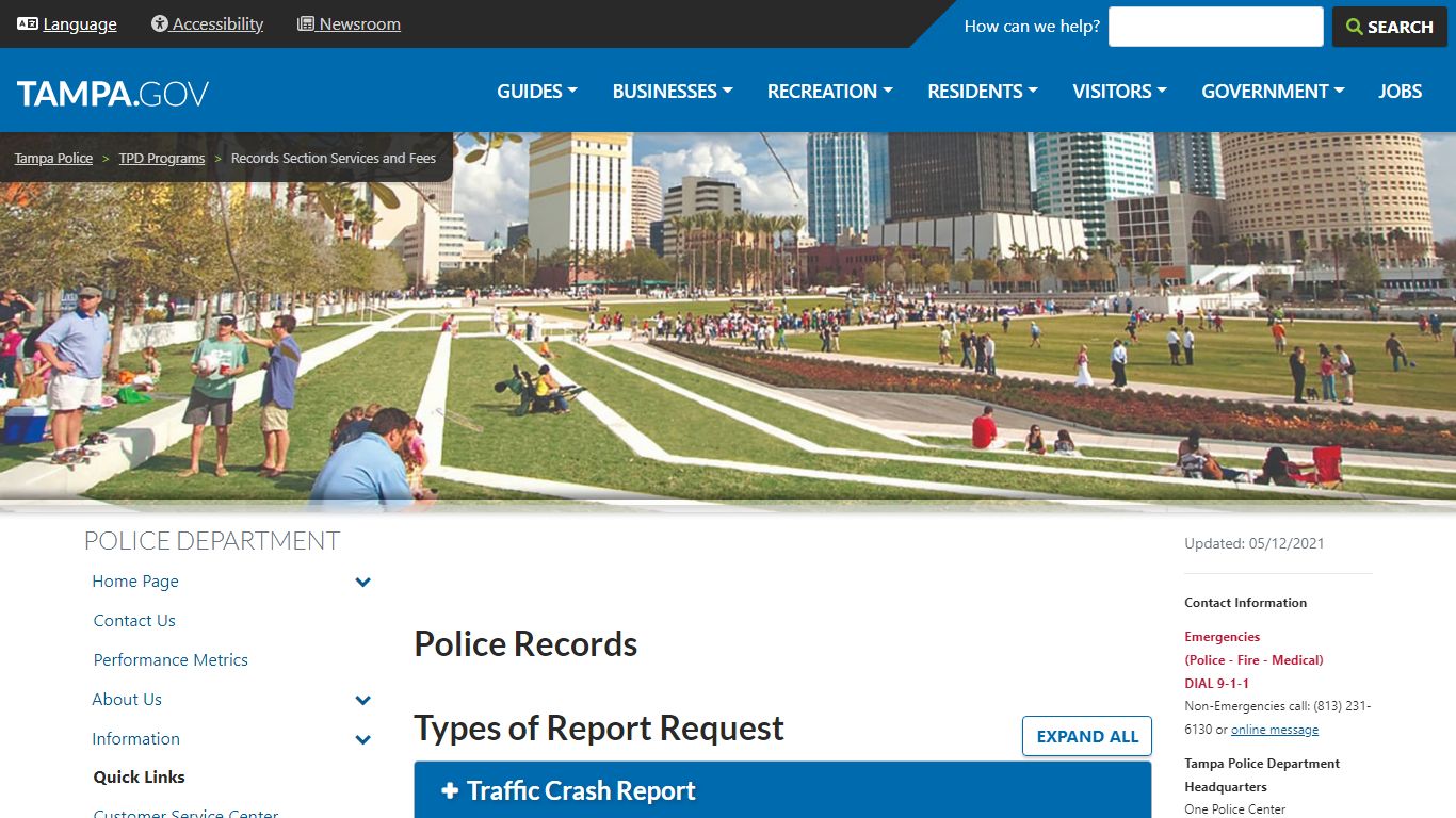 Records Section Services and Fees - City of Tampa